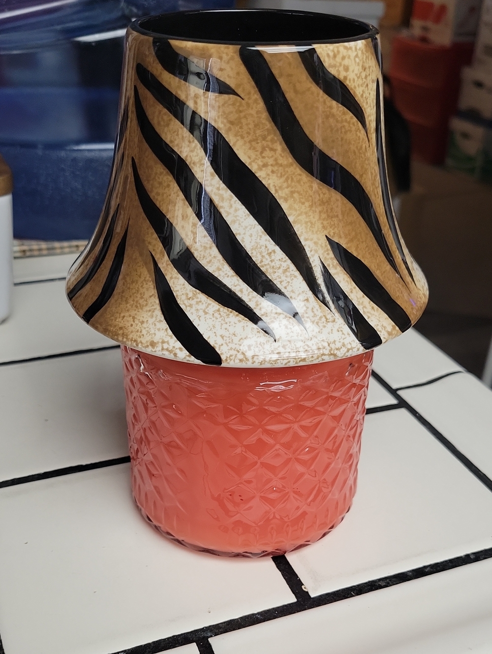 Tiger-Print Candle Shade - Home Interiors